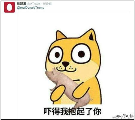 特朗普推特称不要潜航器 中国网友发表情包回击
