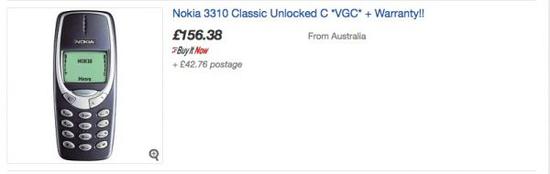 诺基亚3310（eBay截图）